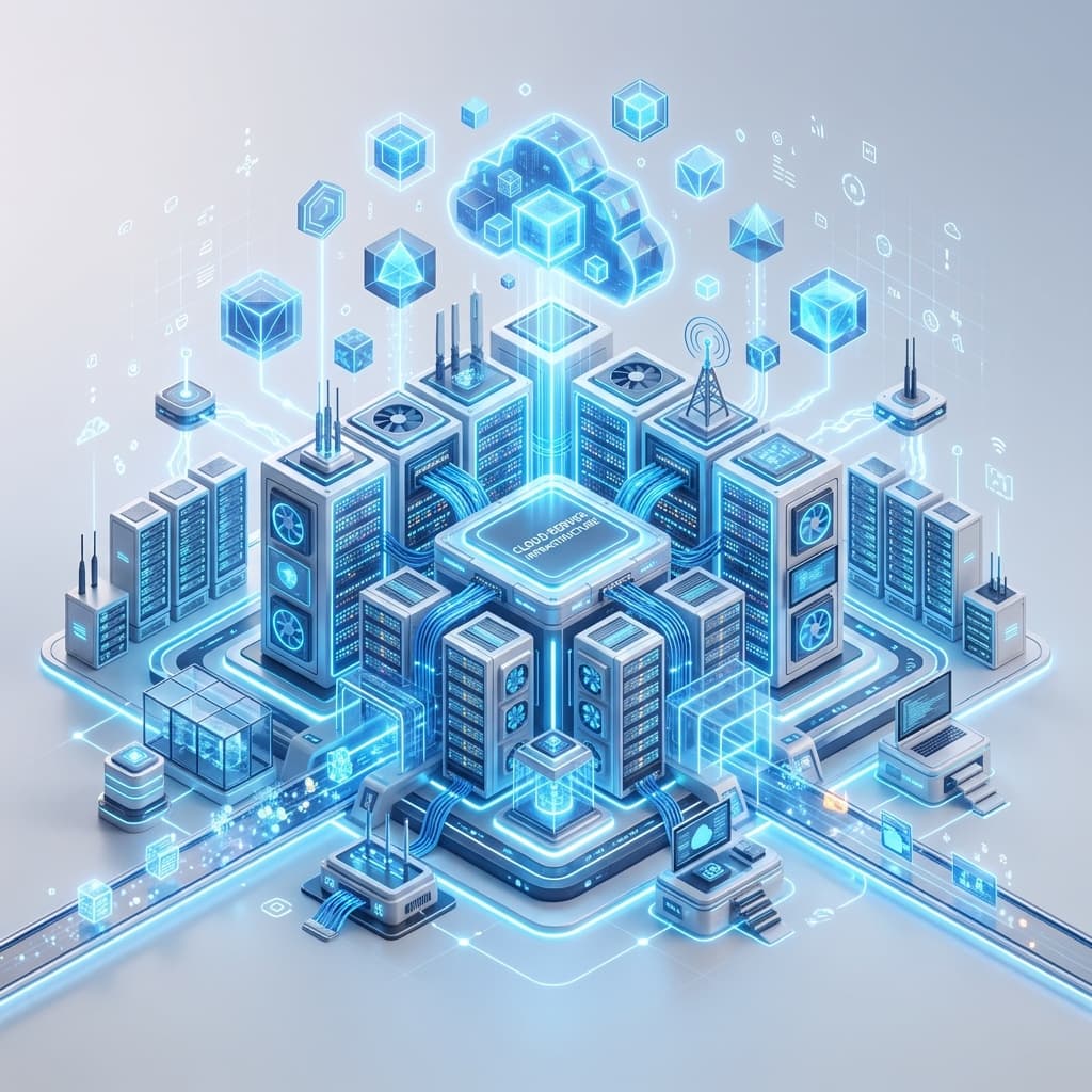 Cloud Server Infrastructure illustration Cloud Server Infrastructure illustration